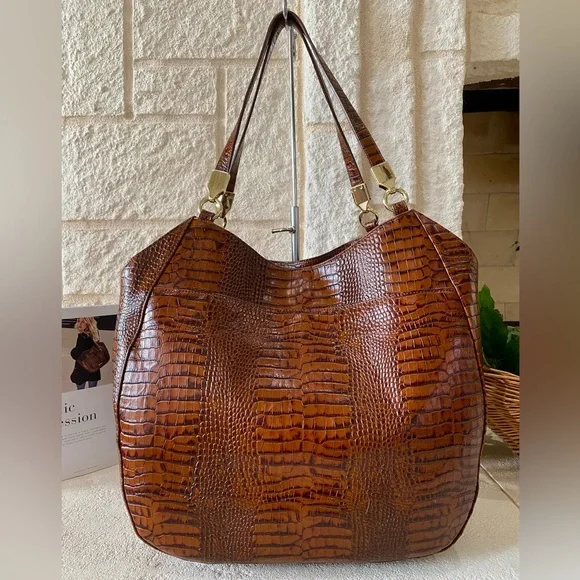 🚫SOLD🚫5⭐️Seller! Brahmin TOFFEE ROCKDALE THELMA X-L Shoulder Bag/Tote - Picture 4 of 16